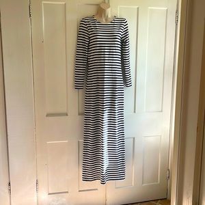 J.Crew Collection blue stripe maxi dress